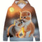 Girls' Cute Cat Print Hoodie Long Sleeve Casual Tops for Kids - Summer & Autumn Outdoor Clothing