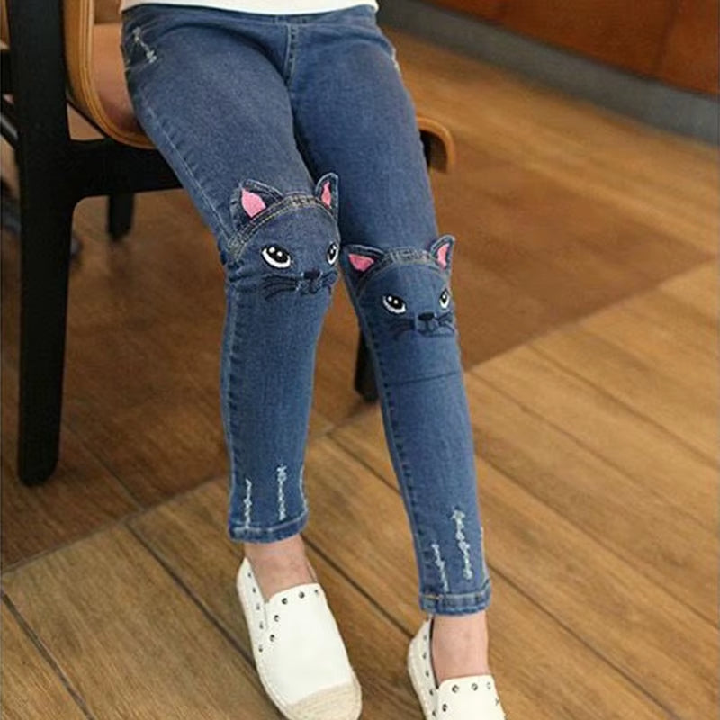 Kids’ Fashion Denim Jeans – Stylish & Comfy Skinny Pants for Baby & Toddler Girls