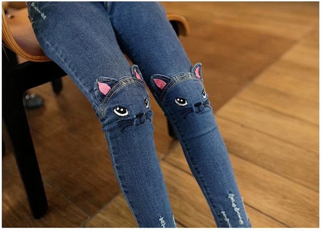 Kids’ Fashion Denim Jeans – Stylish & Comfy Skinny Pants for Baby & Toddler Girls