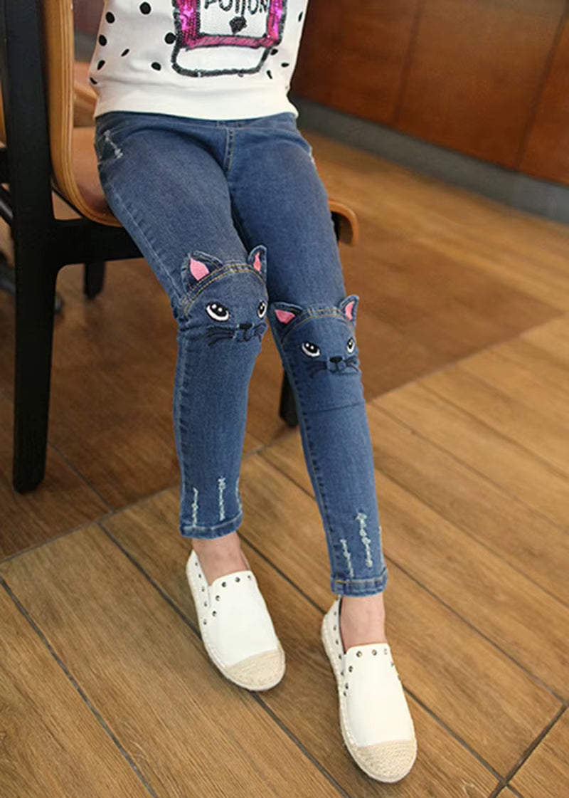 Kids’ Fashion Denim Jeans – Stylish & Comfy Skinny Pants for Baby & Toddler Girls