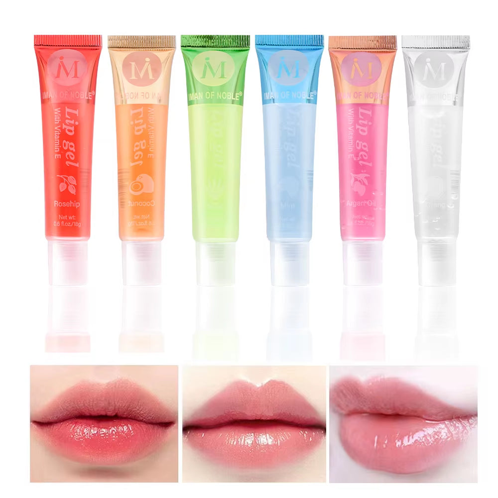 6Pcs Fruity Flavor Hydrating Moisturizing Lip Gloss 